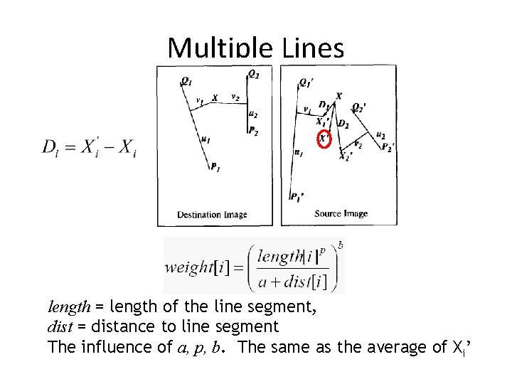 Multiple Lines length = length of the line segment, dist = distance to line