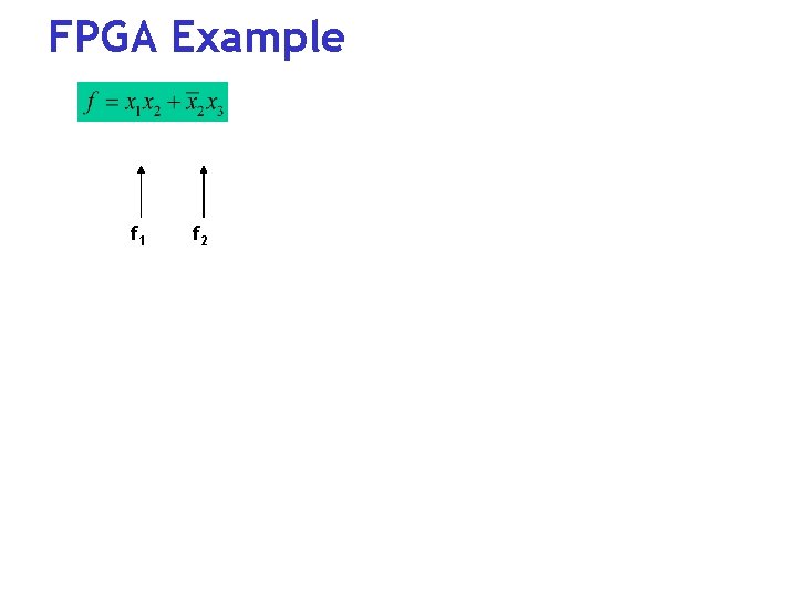 FPGA Example f 1 f 2 