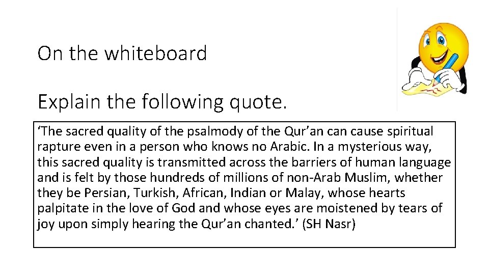 On the whiteboard Explain the following quote. ‘The sacred quality of the psalmody of On the whiteboard Explain the following quote. ‘The sacred quality of the psalmody of
