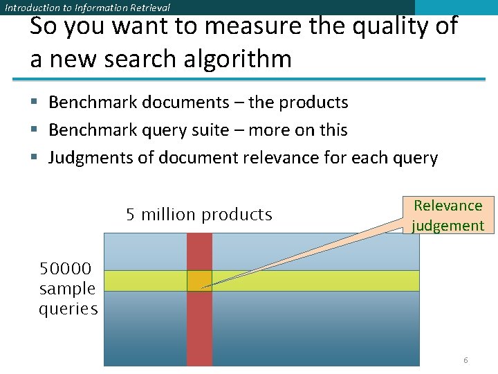 Introduction to Information Retrieval So you want to measure the quality of a new Introduction to Information Retrieval So you want to measure the quality of a new