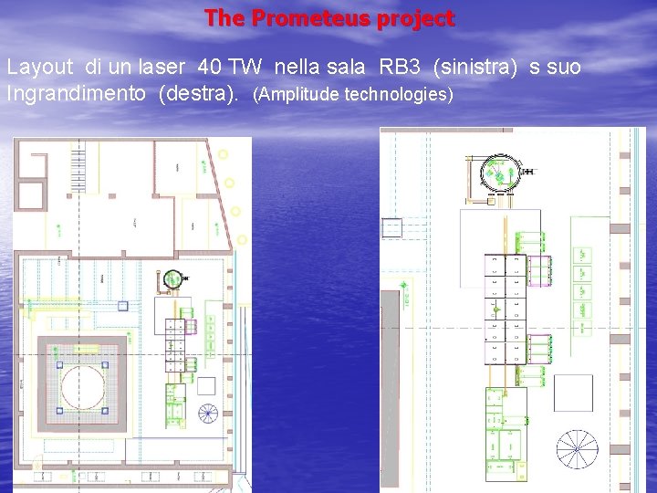 The Prometeus project Layout di un laser 40 TW nella sala RB 3 (sinistra)