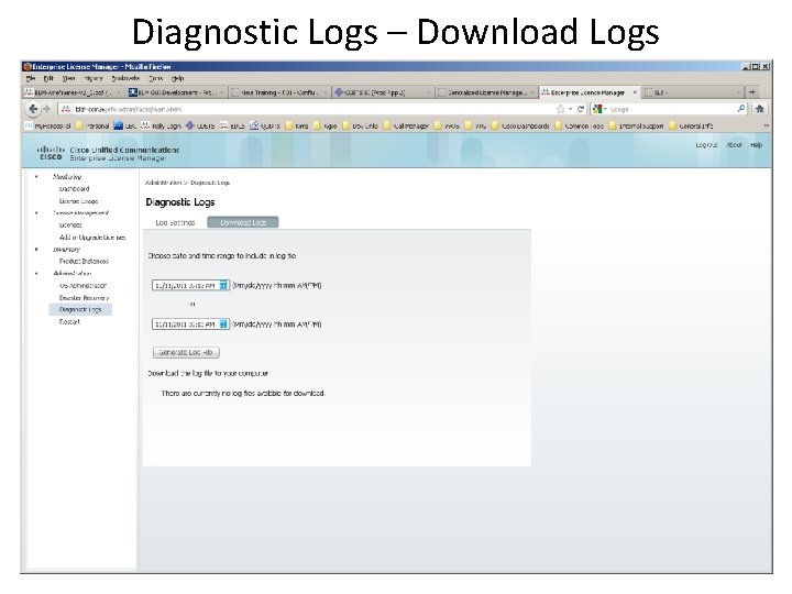 Diagnostic Logs – Download Logs 
