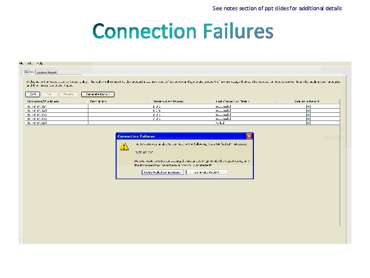 See notes section of ppt slides for additional details 