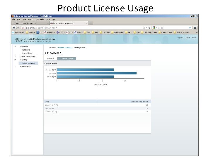Product License Usage 