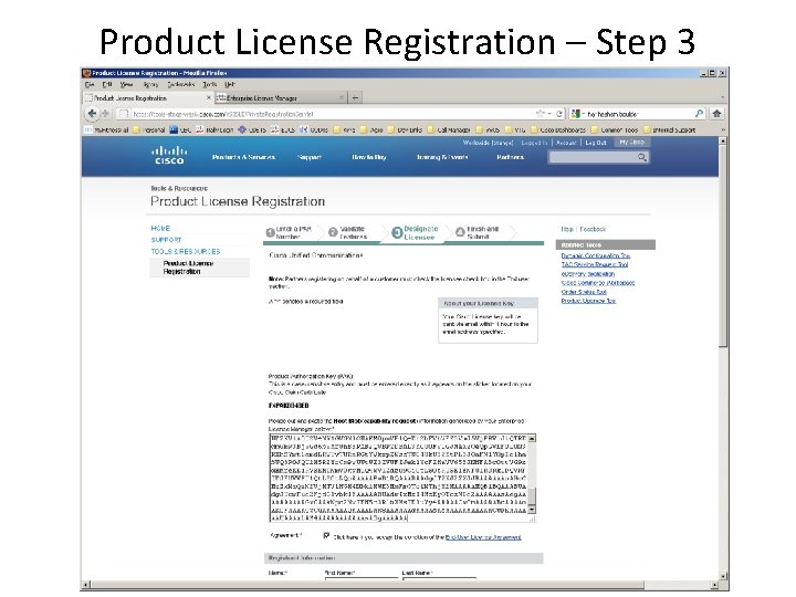 Product License Registration – Step 3 