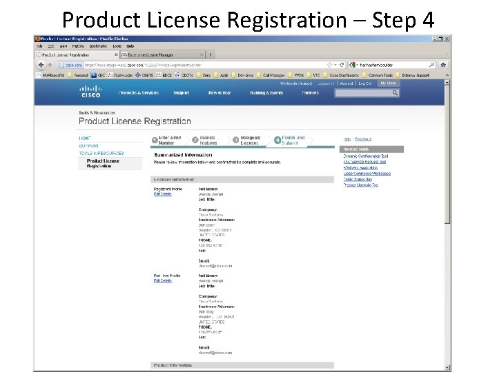 Product License Registration – Step 4 
