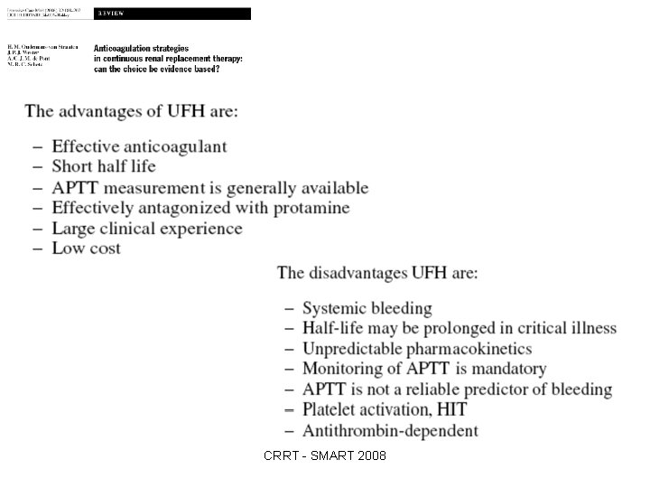 CRRT - SMART 2008 