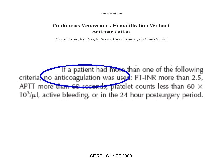 CRRT - SMART 2008 