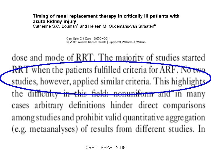 CRRT - SMART 2008 