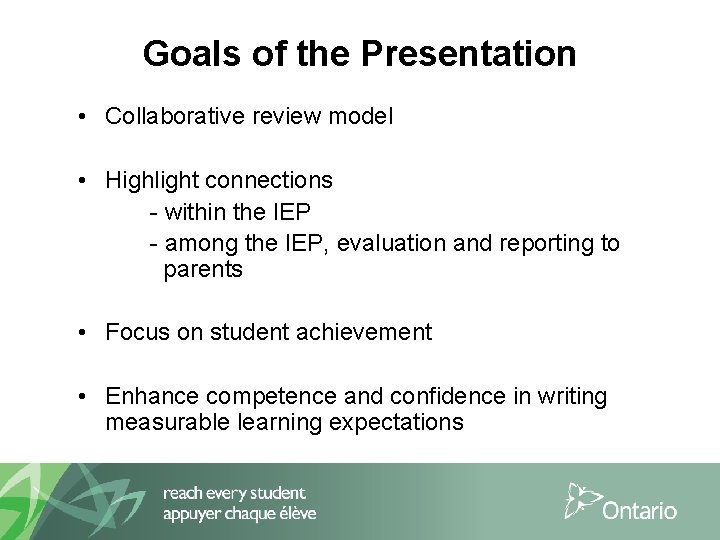 Goals of the Presentation • Collaborative review model • Highlight connections - within the