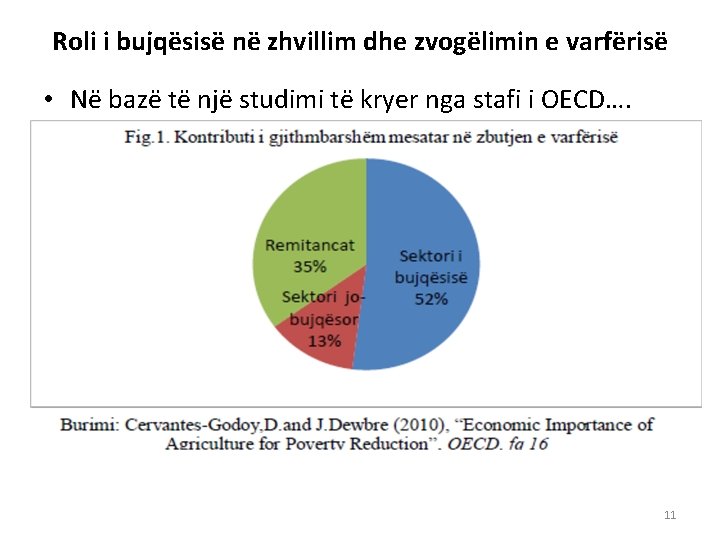 Roli i bujqësisë në zhvillim dhe zvogëlimin e varfërisë • Në bazë të një