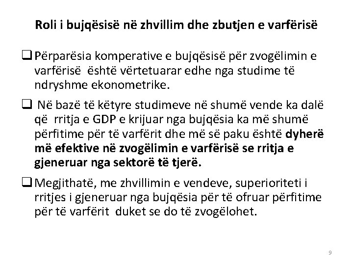 Roli i bujqësisë në zhvillim dhe zbutjen e varfërisë q Përparësia komperative e bujqësisë