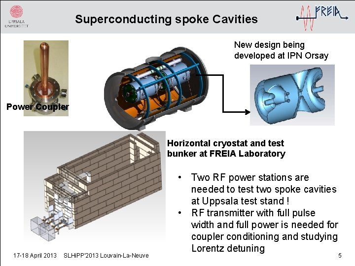 Superconducting spoke Cavities New design being developed at IPN Orsay Power Coupler Horizontal cryostat