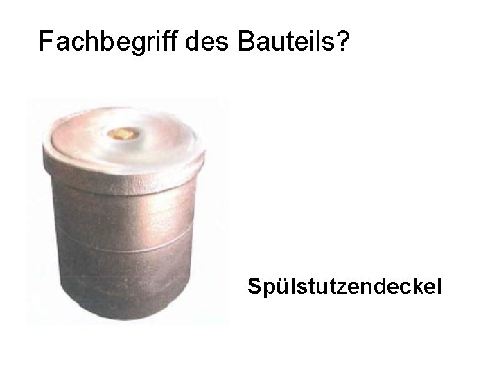 Fachbegriff des Bauteils? Spülstutzendeckel 