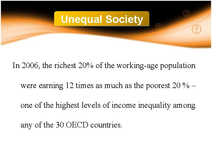 Unequal Society In 2006, the richest 20% of the working-age population were earning 12 Unequal Society In 2006, the richest 20% of the working-age population were earning 12