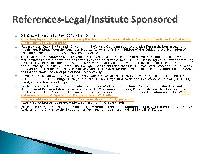 References-Legal/Institute Sponsored � � � � D De. Bias - J. Marshall L. Rev.