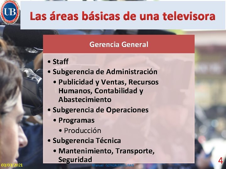 Gerencia General 03/03/2021 • Staff • Subgerencia de Administración • Publicidad y Ventas, Recursos