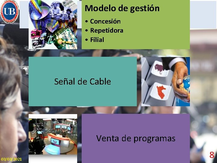 Modelo de gestión • Concesión • Repetidora • Filial Señal de Cable Venta de