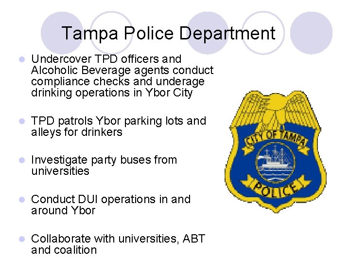 Tampa Police Department l Undercover TPD officers and Alcoholic Beverage agents conduct compliance checks