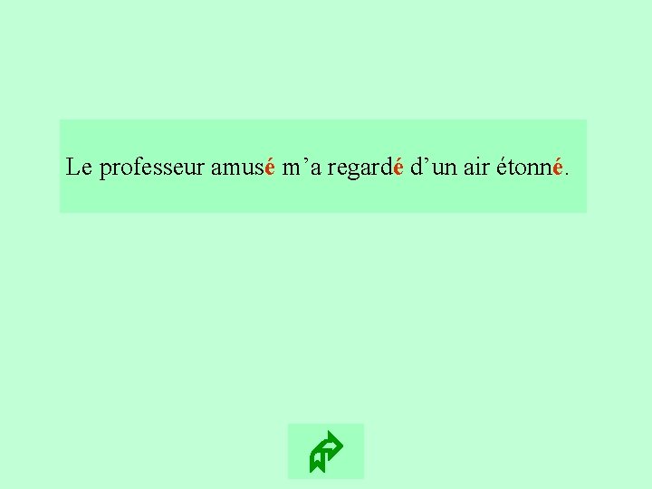 5 Le professeur amusé m’a regardé d’un air étonné. 