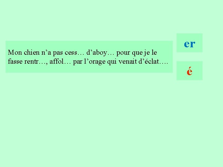 10 Mon chien n’a pas cess… d’aboy… pour que je le fasse rentr…, affol…