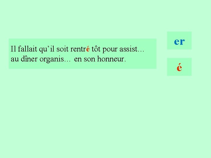 11 Il fallait qu’il soit rentré tôt pour assist… au dîner organis… en son