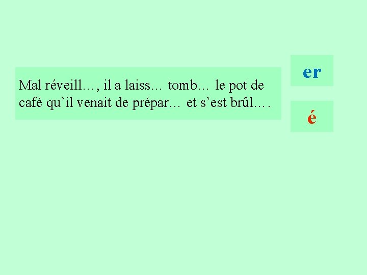 18 Mal réveill…, il a laiss… tomb… le pot de café qu’il venait de