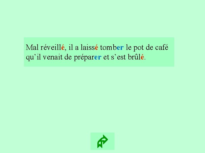 18 Mal réveillé, il a laissé tomber le pot de café qu’il venait de