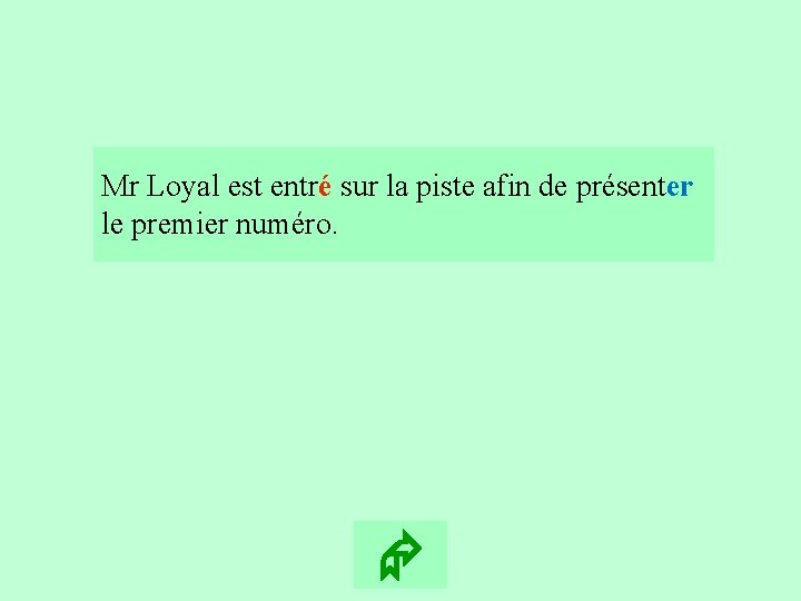 4 Mr Loyal est entré sur la piste afin de présenter le premier numéro.