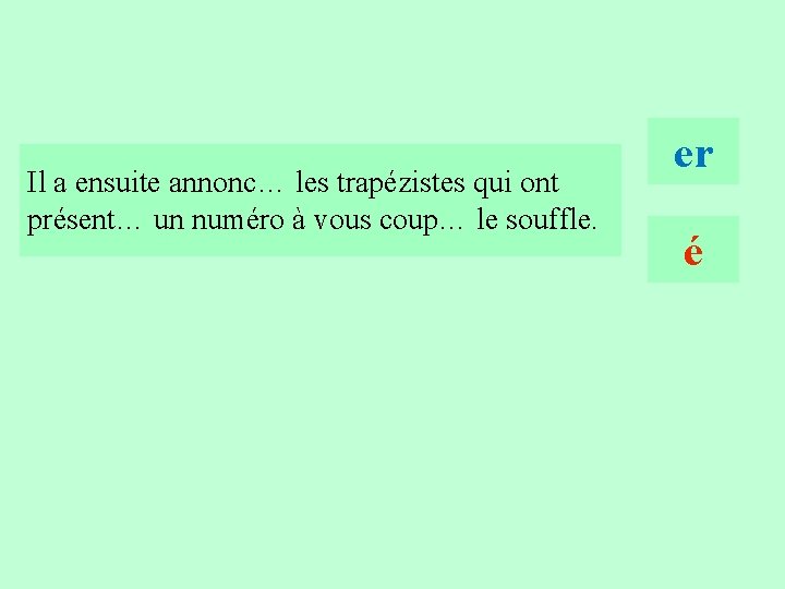 12 Il a ensuite annonc… les trapézistes qui ont présent… un numéro à vous