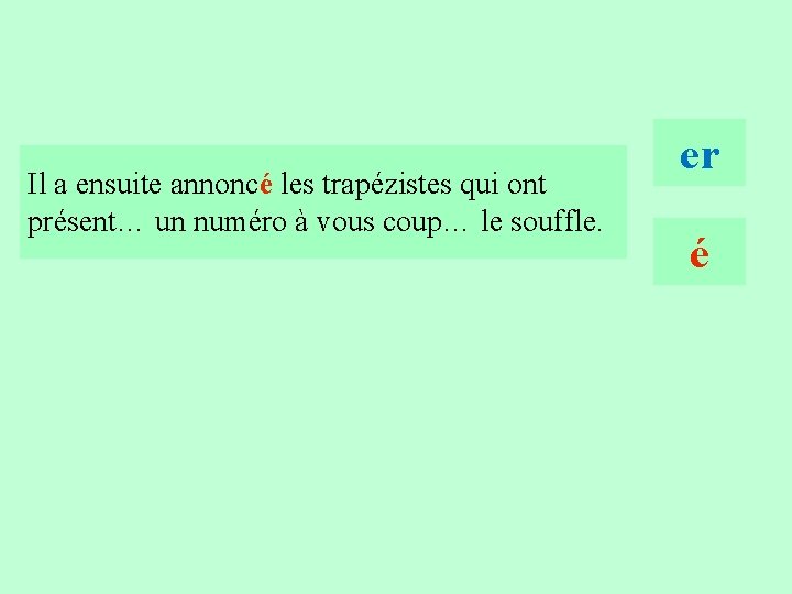 12 Il a ensuite annoncé les trapézistes qui ont présent… un numéro à vous