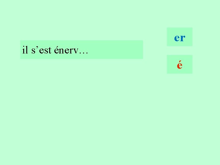 4 il s’est énerv… er é 