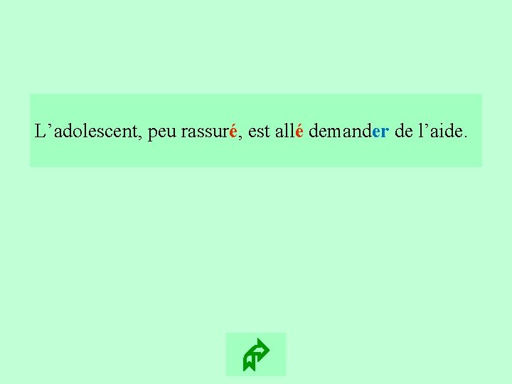 3 L’adolescent, peu rassuré, est allé demander de l’aide. 