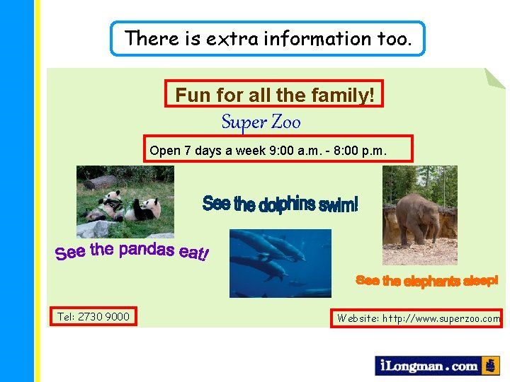 There is extra information too. Fun for all the family! Super Zoo Open 7