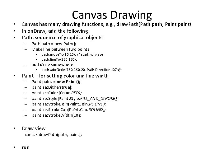 Graphics with Canvas Surface View and multitouch processing