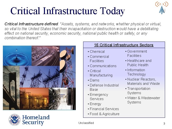 Critical Infrastructure Today Critical Infrastructure defined: “Assets, systems, and networks, whether physical or virtual, Critical Infrastructure Today Critical Infrastructure defined: “Assets, systems, and networks, whether physical or virtual,