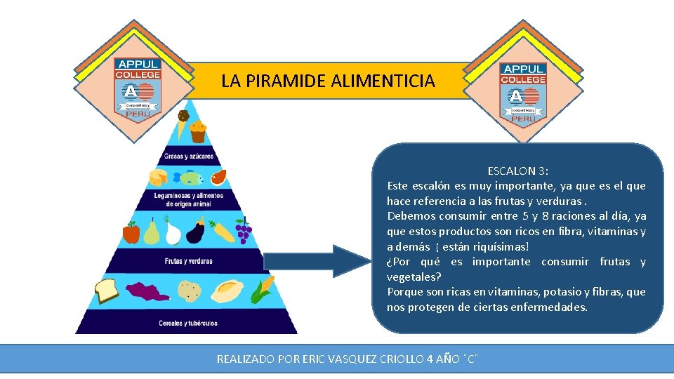 LA PIRAMIDE ALIMENTICIA ESCALON 3: Este escalón es muy importante, ya que es el LA PIRAMIDE ALIMENTICIA ESCALON 3: Este escalón es muy importante, ya que es el