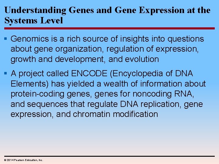 Understanding Genes and Gene Expression at the Systems Level § Genomics is a rich