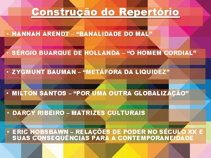 Construção do Repertório • HANNAH ARENDT – “BANALIDADE DO MAL” • SÉRGIO BUARQUE DE Construção do Repertório • HANNAH ARENDT – “BANALIDADE DO MAL” • SÉRGIO BUARQUE DE