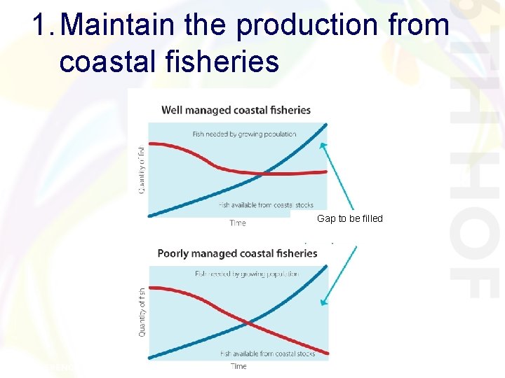 1. Maintain the production from coastal fisheries Gap to be filled 1. Maintain the production from coastal fisheries Gap to be filled