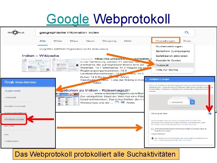 Google Webprotokoll Das Webprotokolliert alle Suchaktivitäten 