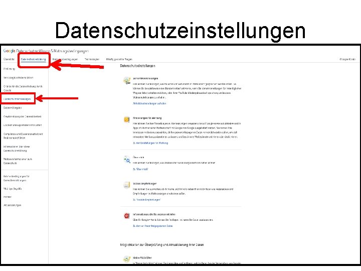 Datenschutzeinstellungen 