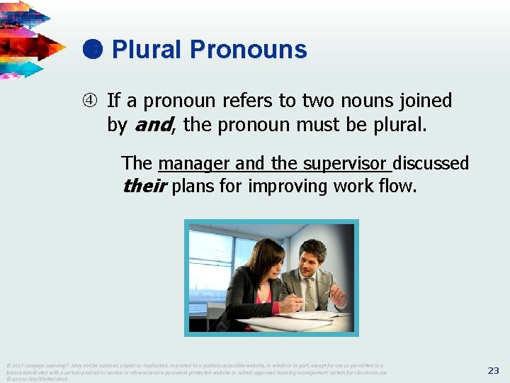 Plural Pronouns If a pronoun refers to two nouns joined by and, the Plural Pronouns If a pronoun refers to two nouns joined by and, the