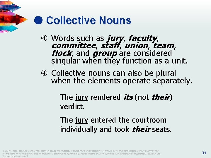 Collective Nouns Words such as jury, faculty, committee, staff, union, team, flock, and Collective Nouns Words such as jury, faculty, committee, staff, union, team, flock, and