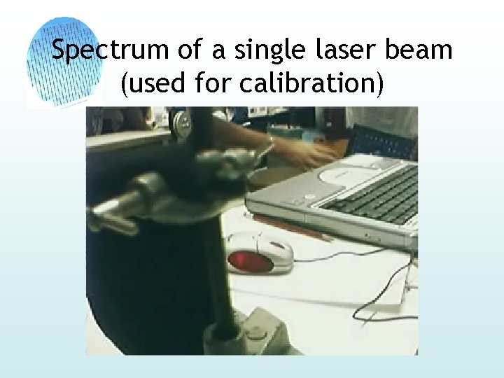 Spectrum of a single laser beam (used for calibration) 