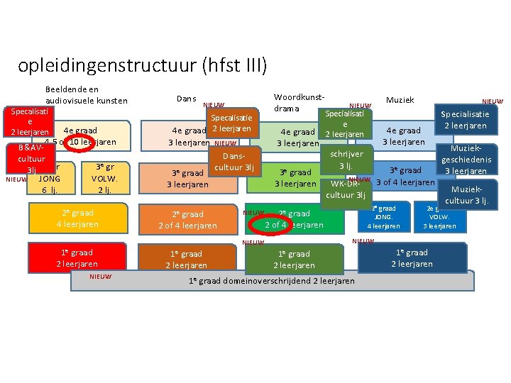 opleidingenstructuur (hfst III) Beeldende en audiovisuele kunsten Specalisati e 2 leerjaren 4 e graad