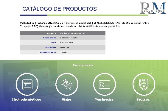 CATÁLOGO DE PRODUCTOS Variedad de productos atractivos y en promoción adquiridos por financiamiento PAE
