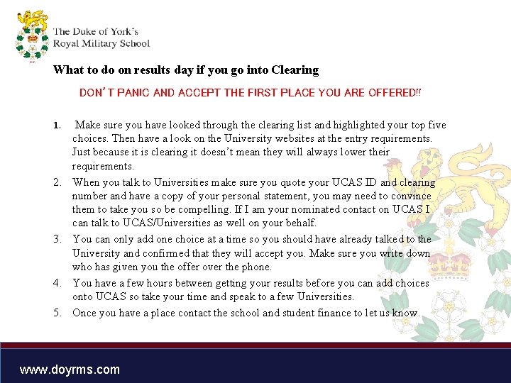 What to do on results day if you go into Clearing DON’T PANIC AND