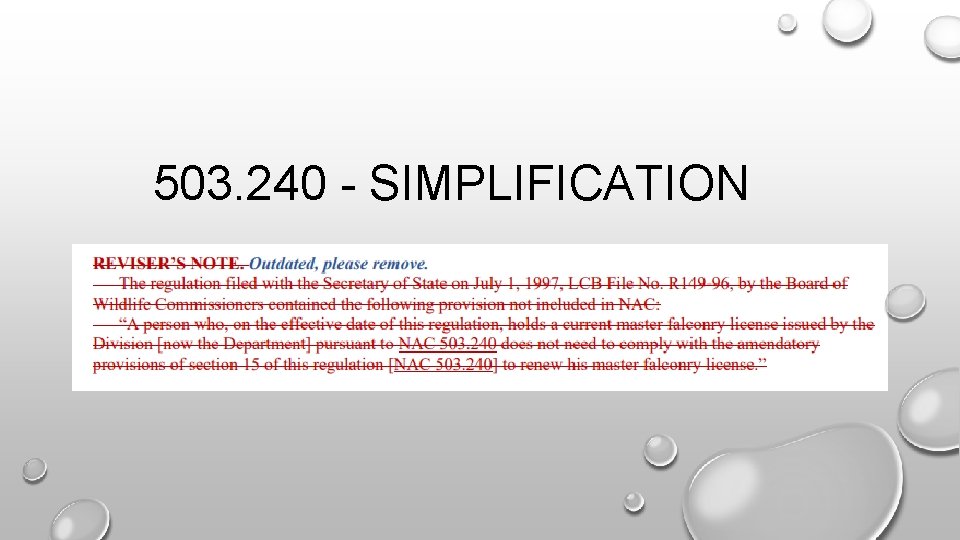 503. 240 - SIMPLIFICATION 