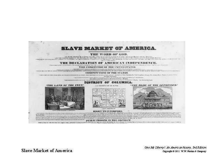 Slave Market of America Give Me Liberty!: An American history, 3 rd Edition Copyright